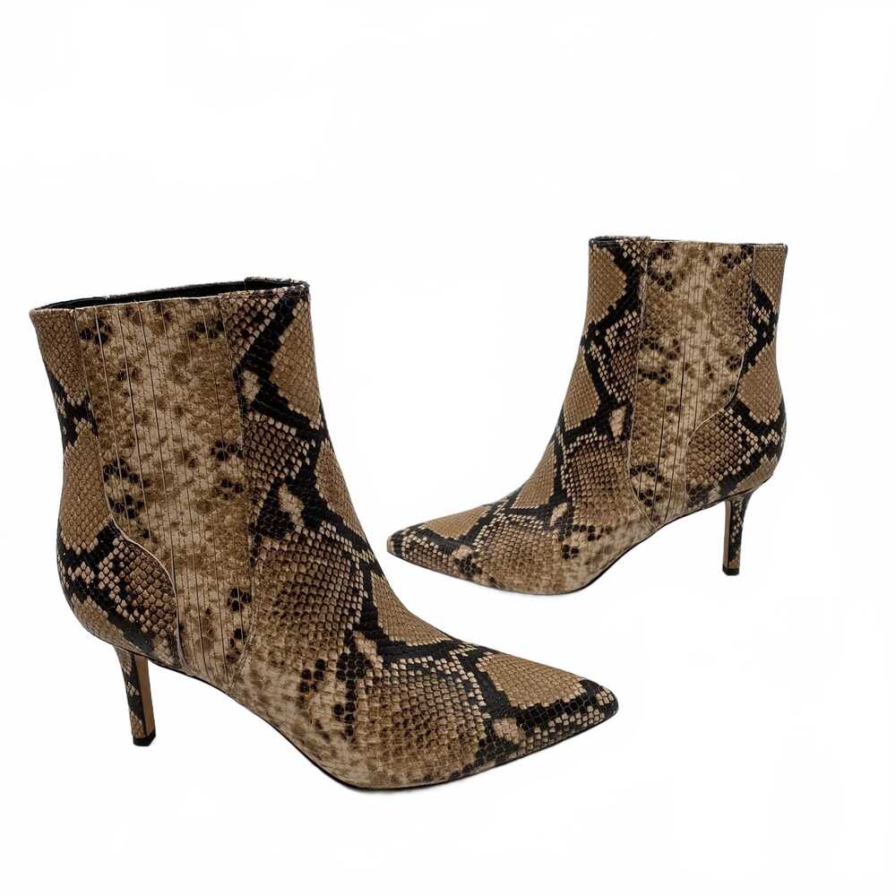 Veronica Beard Brown Beige Heeled Boots Snake print | Womens 10